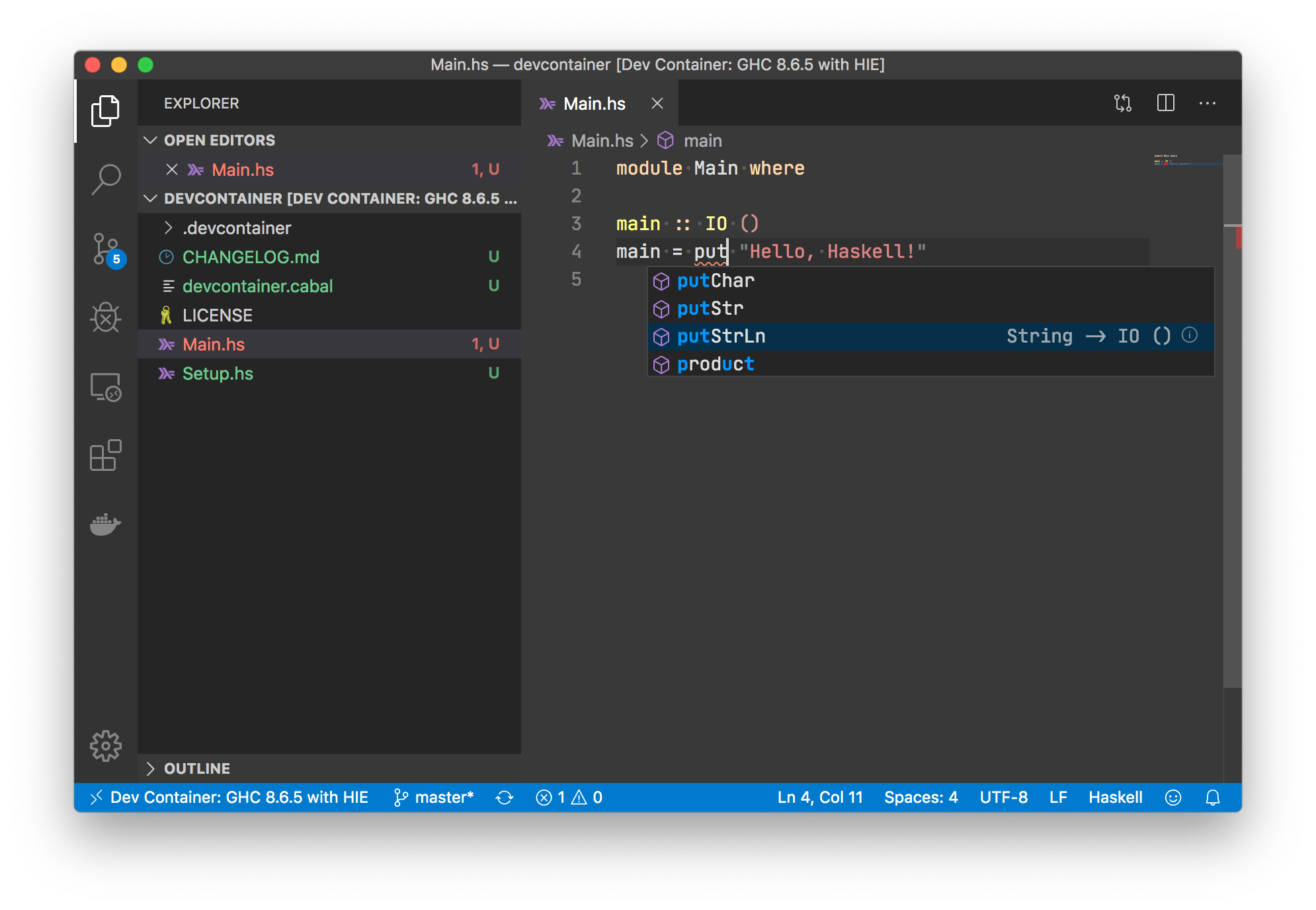 Visual Studio Code Haskell