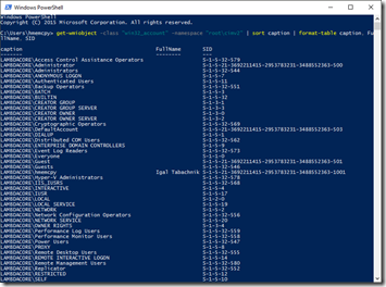 Listing output in PowerShell